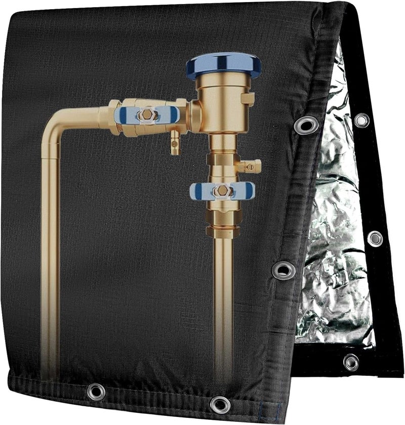 Adamoss Backflow Preventer Insulated Cover (5˚F) 6-Layer Fabric Pipe Insulation Cover,UV Coated for Water Well Pump Covers and Sprinkler Valve Covers,Winter Freeze Protection (24" W X 26" H) - Image 1
